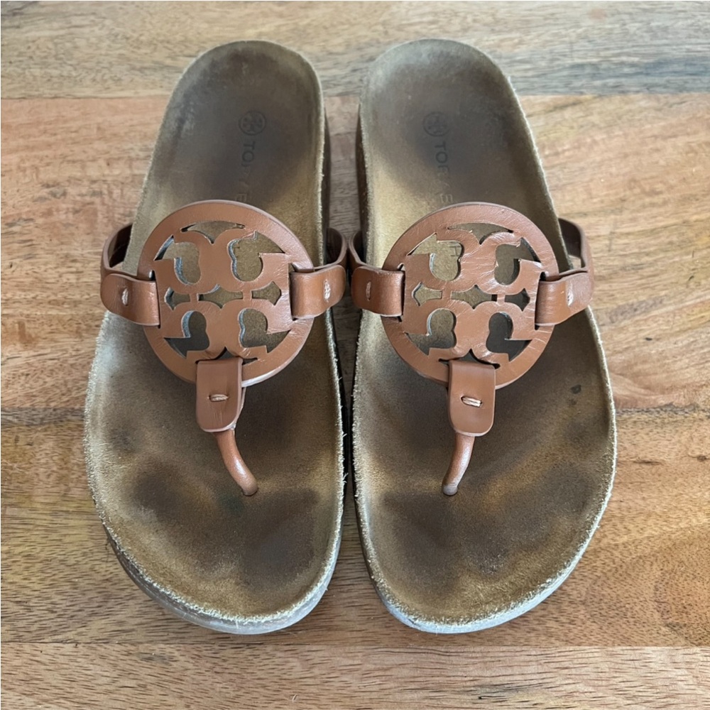 Tory Burch MILLER CLOUD CALF
LEATHER / CORK COLOR CLASSIC CUOIO / NATURAL Size 8 - Picture 4 of 12